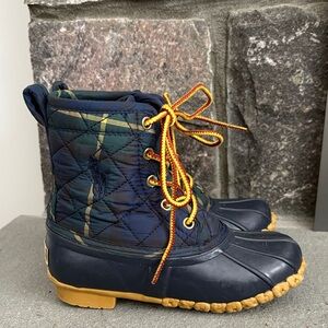Polo Ralph Lauren Kids' Quilted Navy and Tan Boots